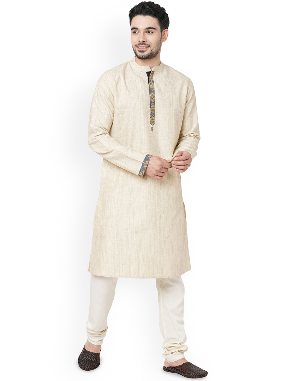 

Arch element Men Thread Work Kurta, Beige