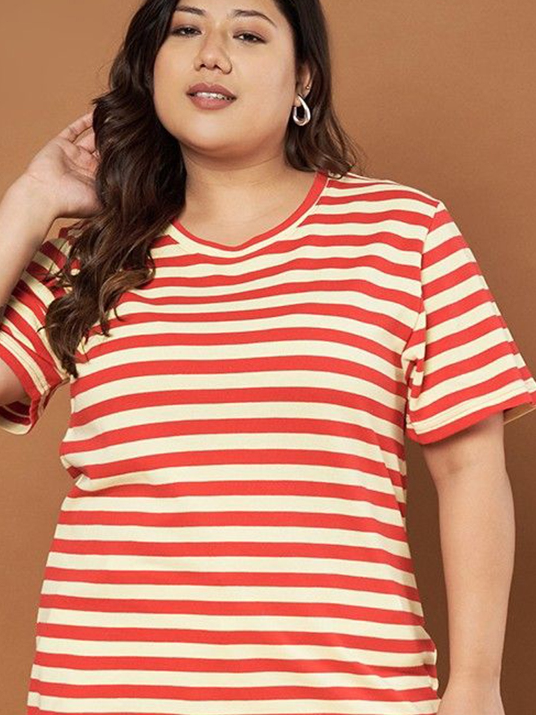 

AUSTIVO Striped Top, Red