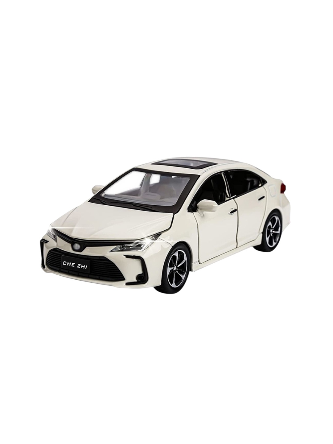 

DEZICON Kids 1:32 Corolla Light Sound Pull Back Car Vehicle, White