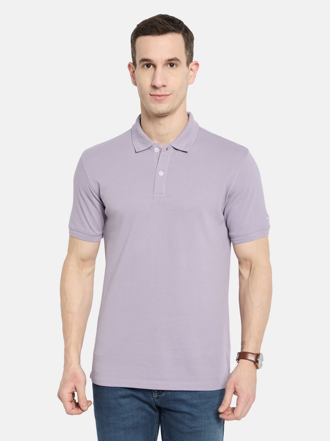 

Octave Men Polo Collar T-shirt, Purple