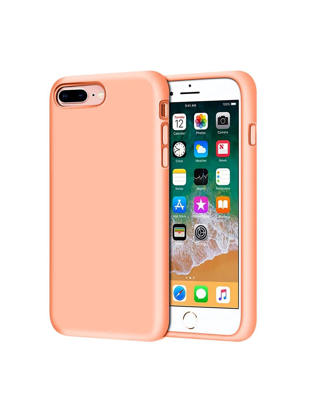 

LIRAMARK Solid Printed iPhone 8 plus Back Case Mobile Accessories, Orange
