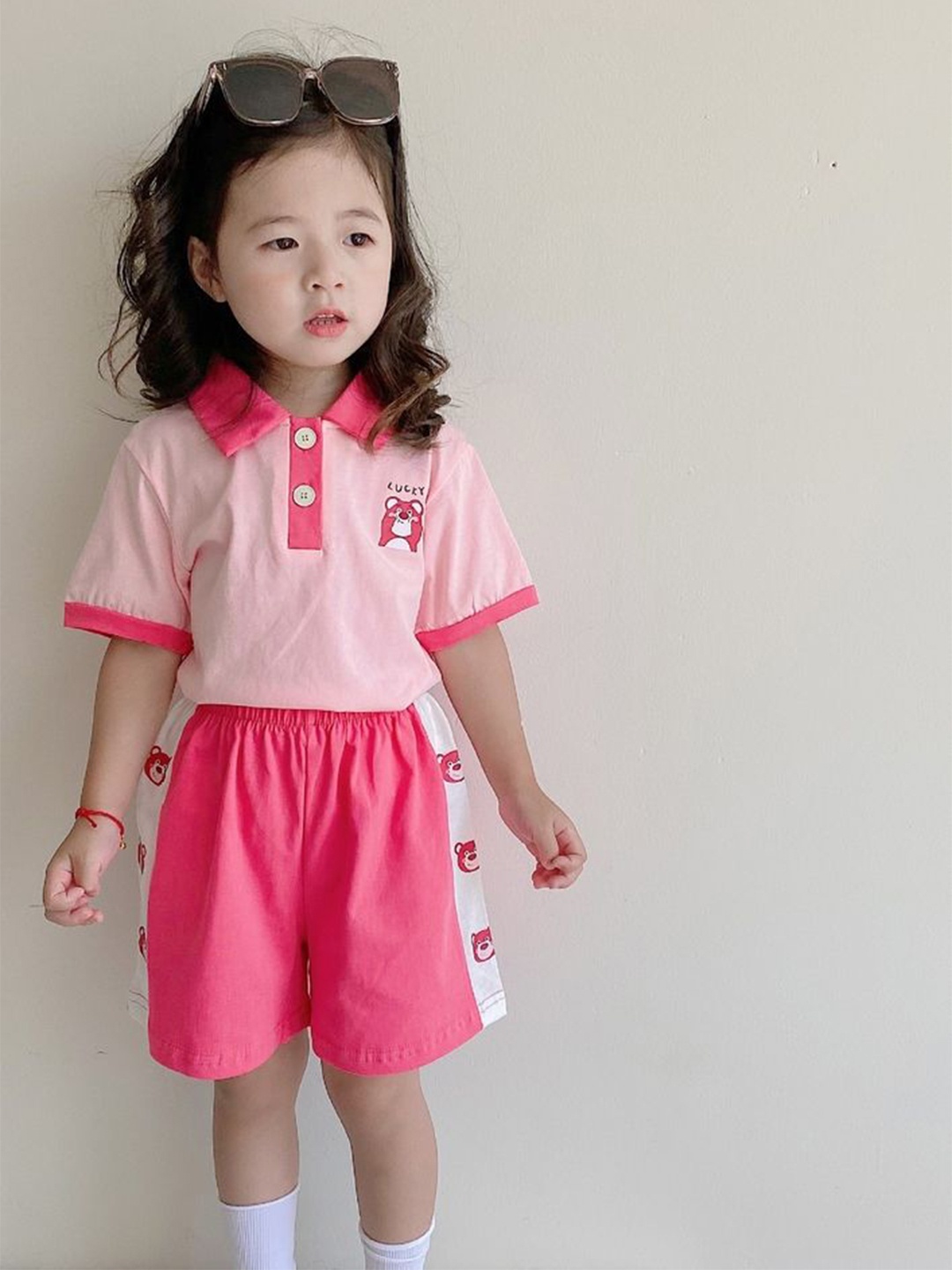 

LULU & SKY Girls T-shirt with Shorts, Pink