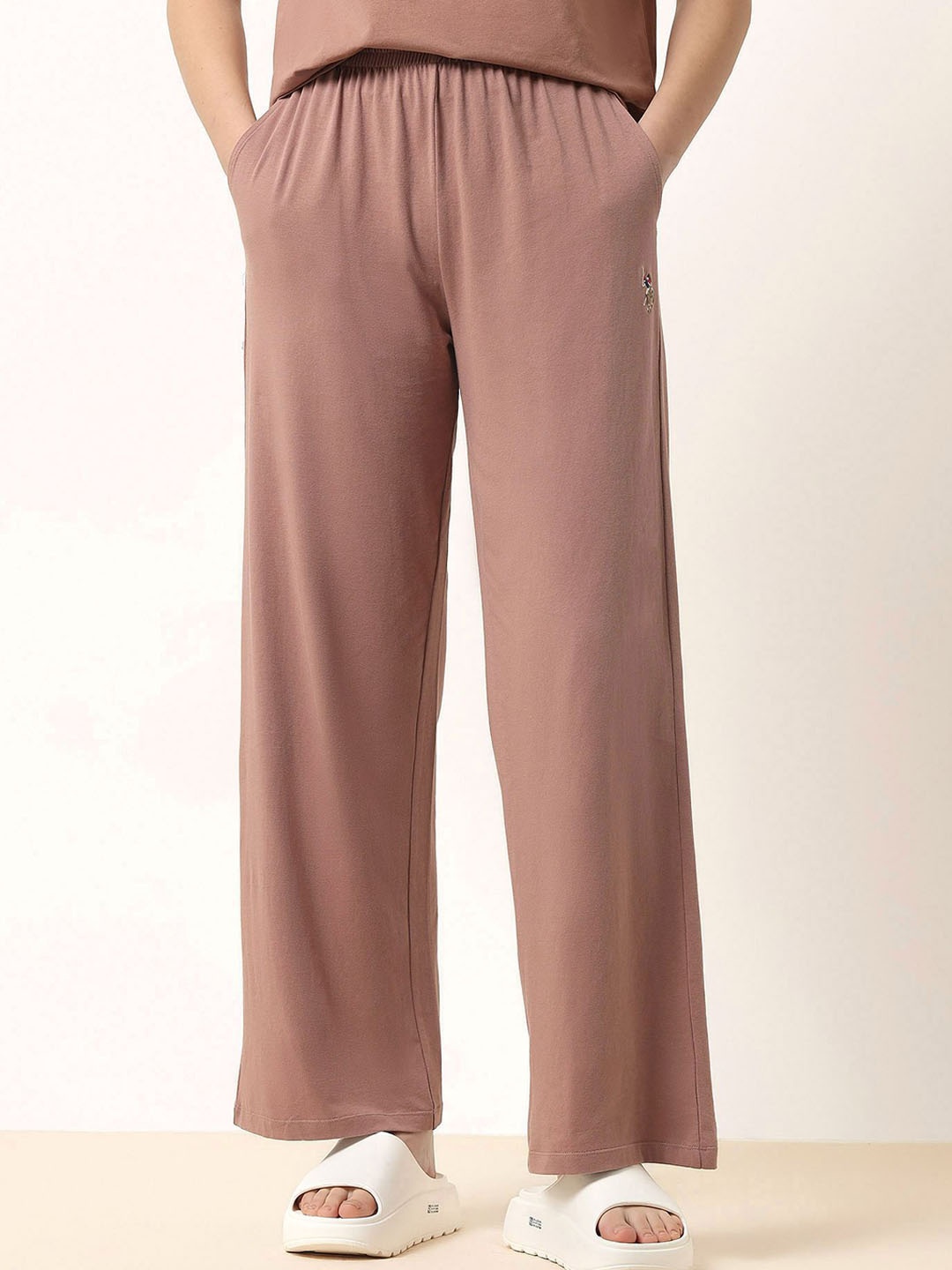 

U.S. Polo Assn. Women Women Flared High-Rise Trousers, Beige