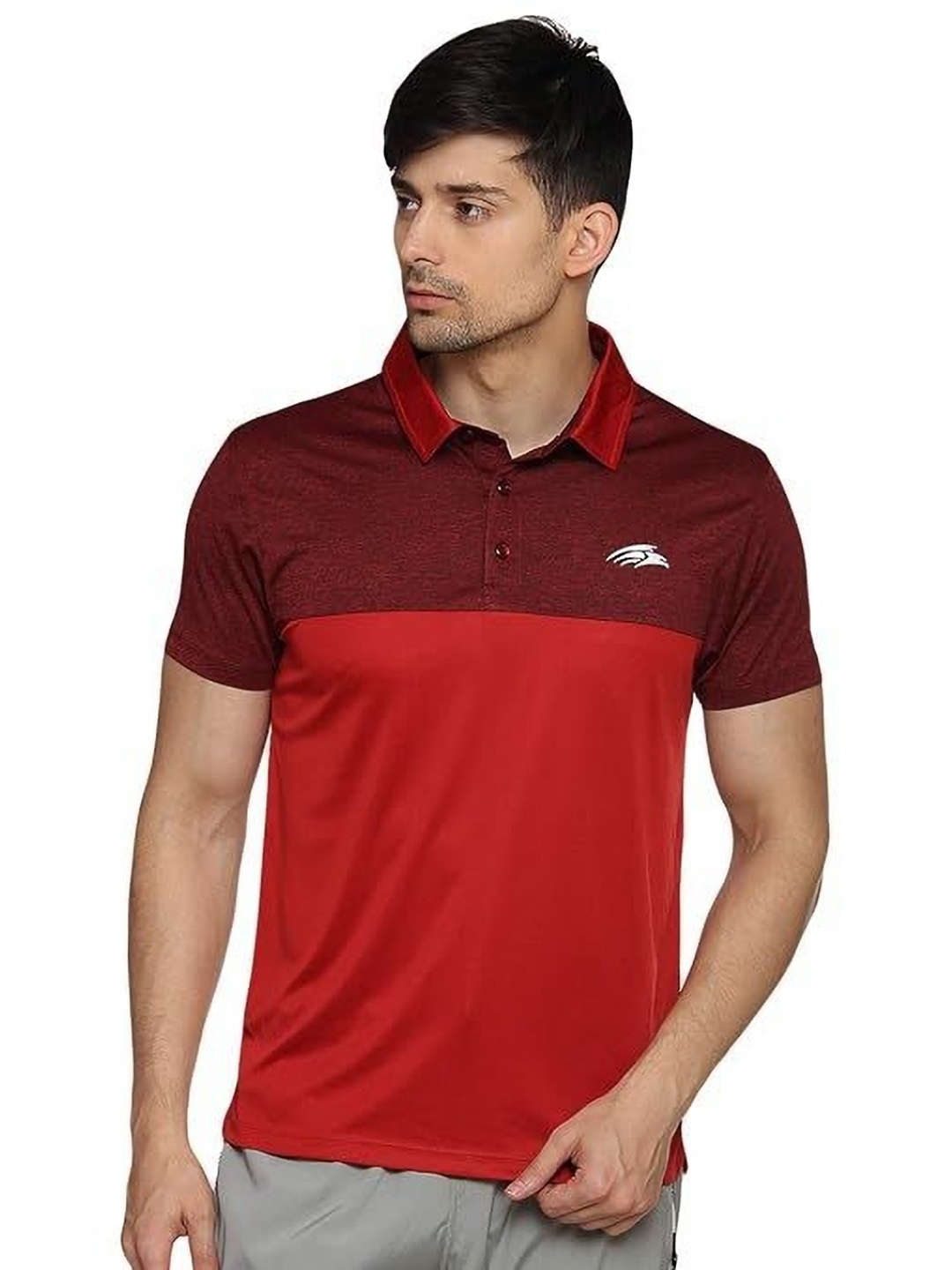 

PERF Men Polo Collar T-shirt, Red