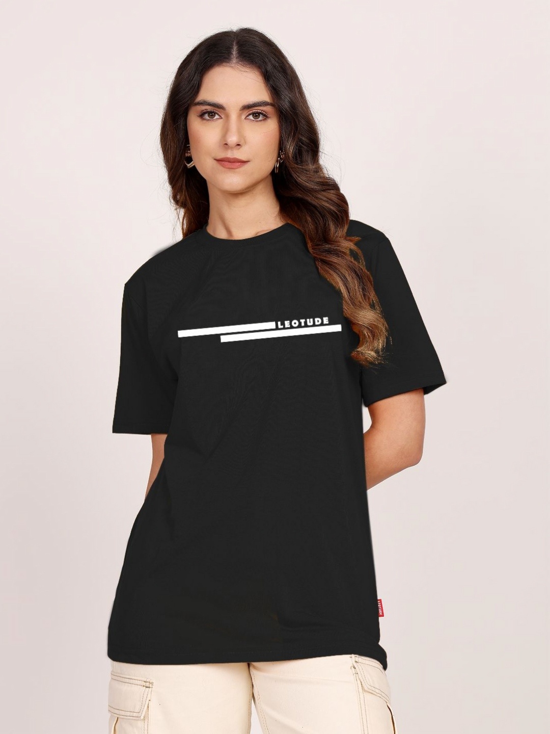 

Leotude Women Printed T-shirt, Black
