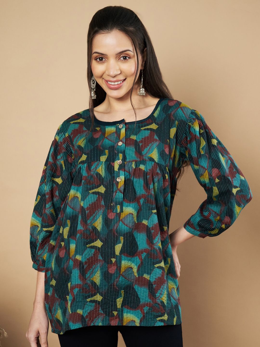 

Vbuyz Printed Tunic, Navy blue