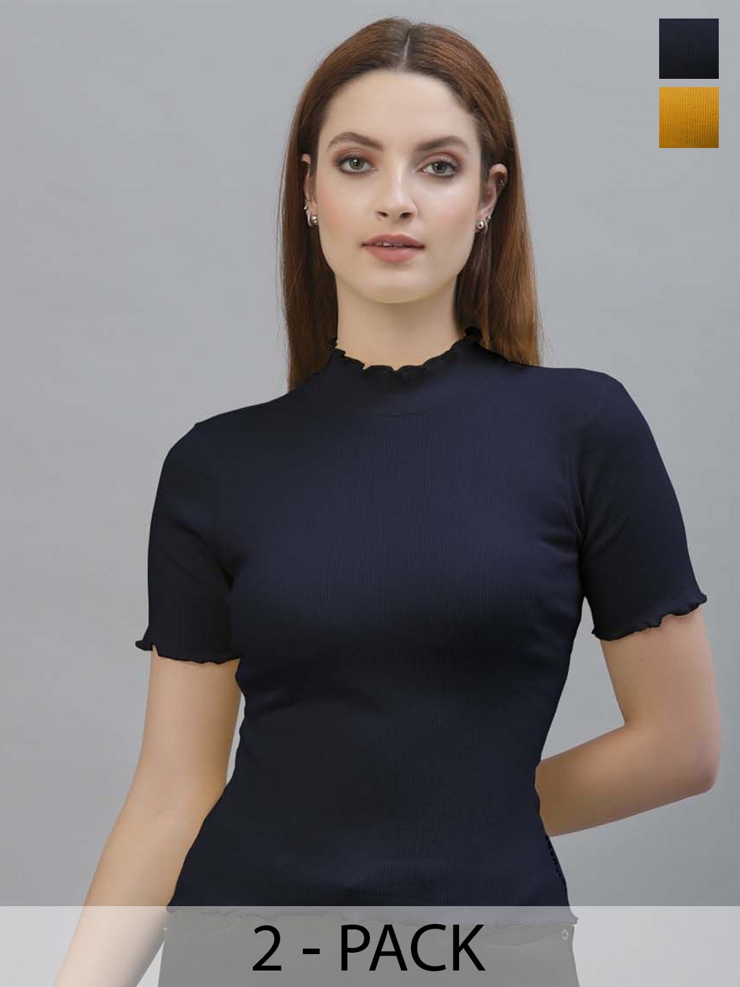 

Friskers Cotton Crop Top, Navy blue