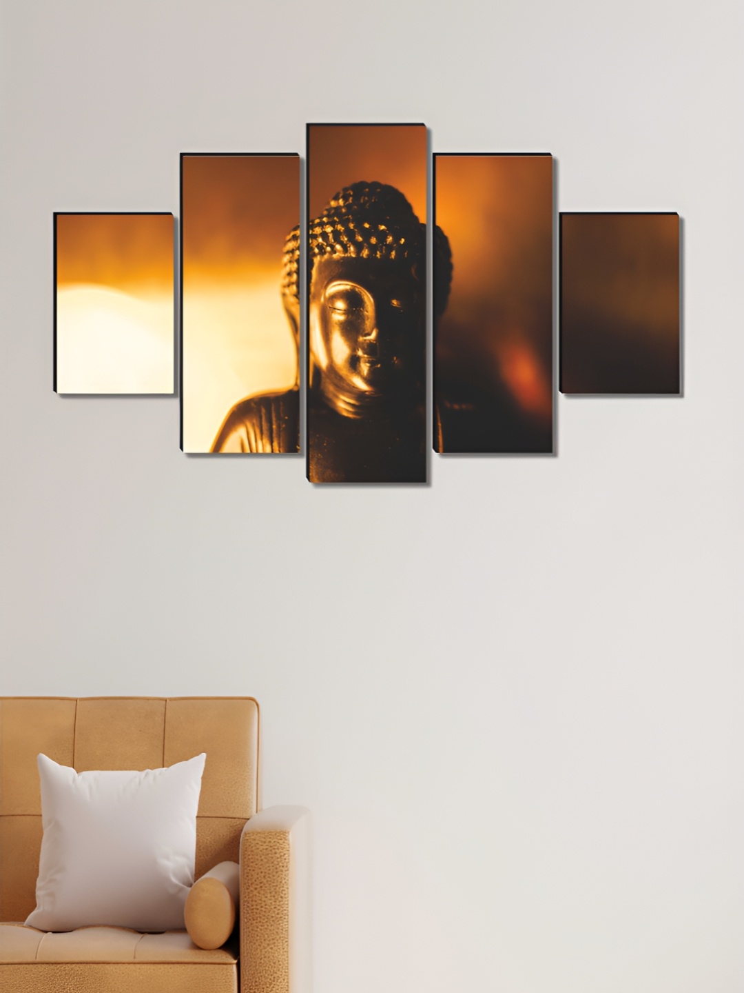 

Myntra Elegant Homes Gold-Toned 5 Piece Wood Religious Wall Paintings