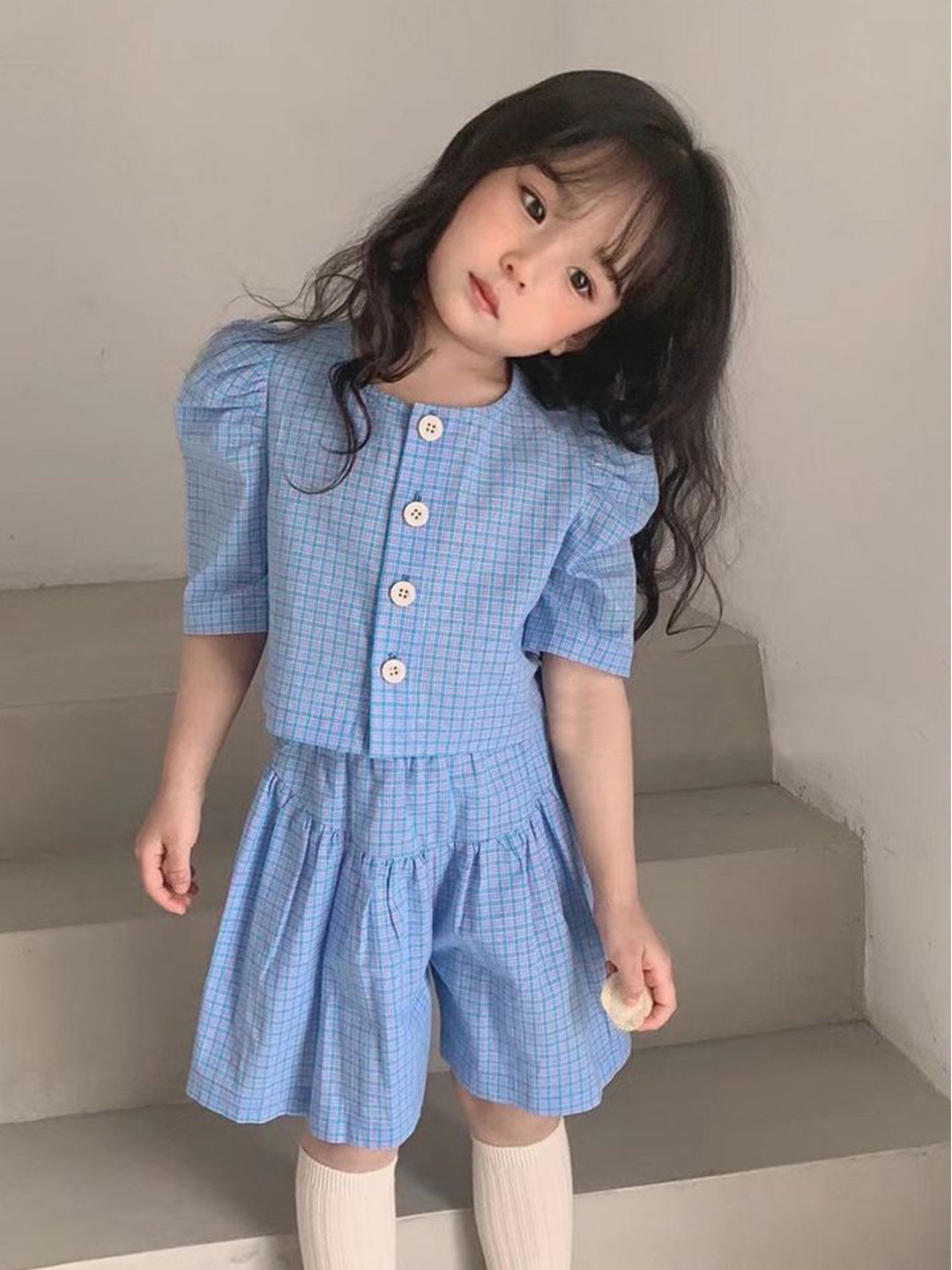 

LULU & SKY Girls Top with Skirt, Blue