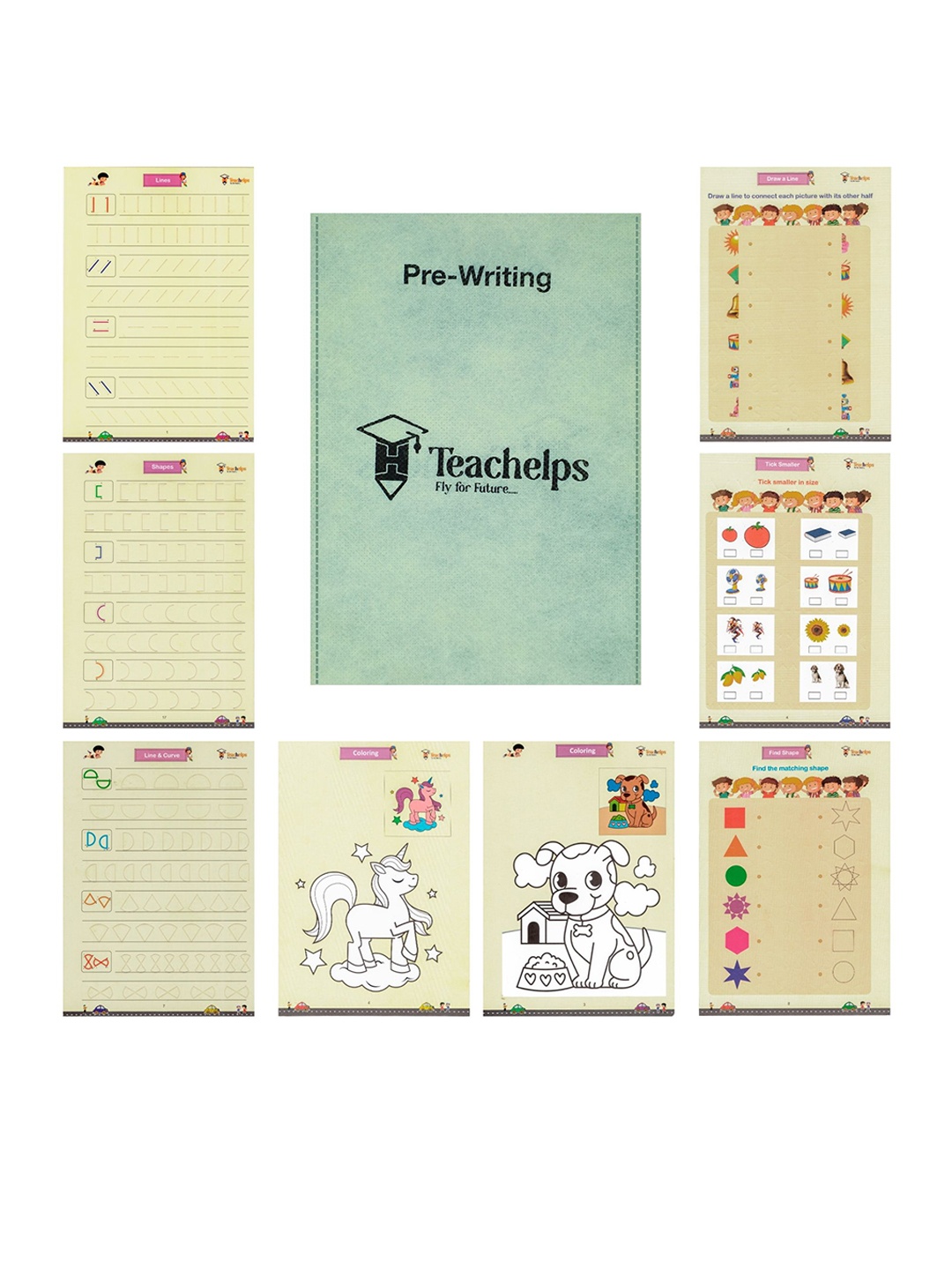 

Teachelps Jr KG Gujarati Medium Reusable Writing Worksheets, White