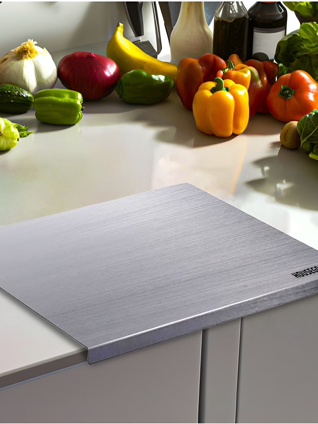 

HOUSEGOODS Silver-Toned 2025 Stainless Steel Chopping Board