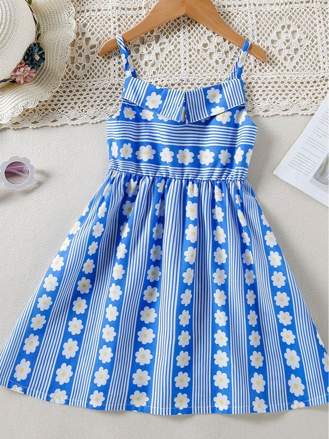

LULU & SKY Striped Fit & Flare Dress, Blue