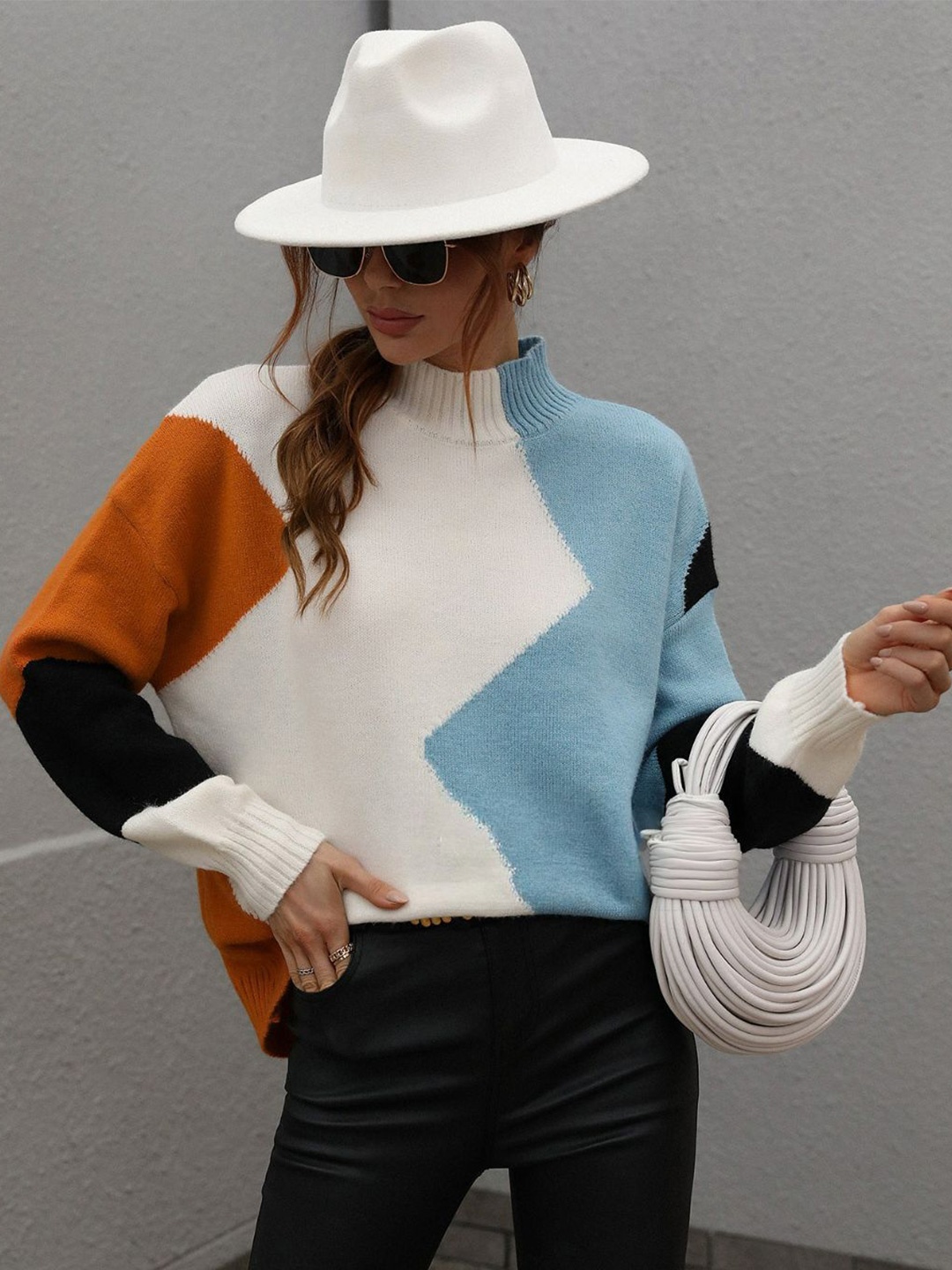 

Oh Rare Women Printed Pullover, Blue