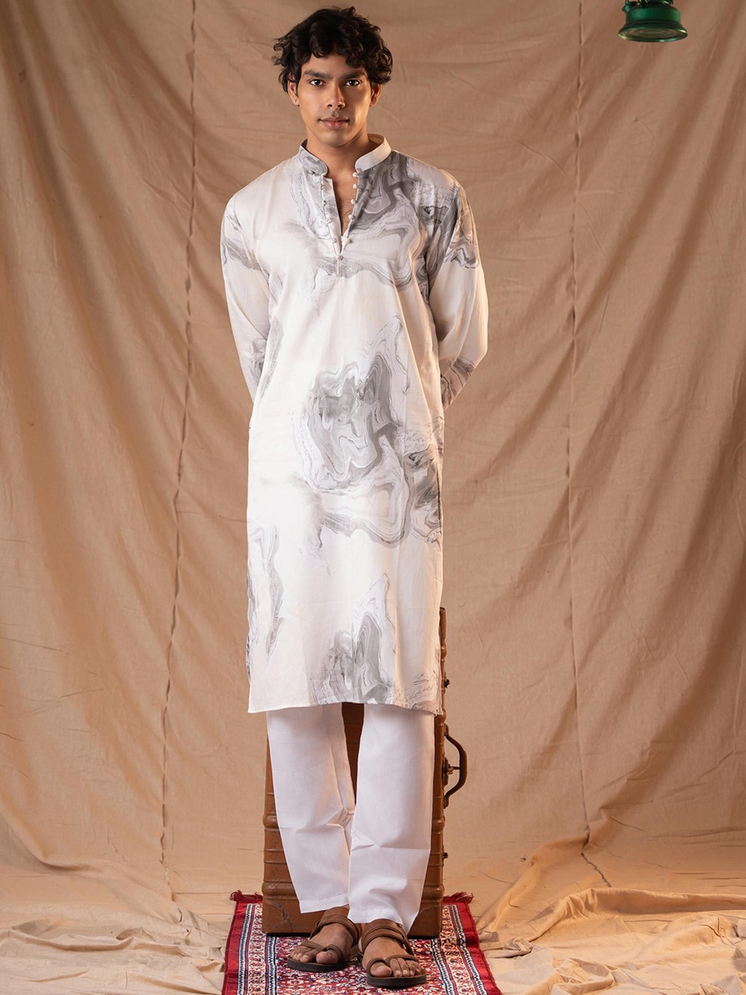 

5 Stitch Men Regular Kurta with Pyjamas, White