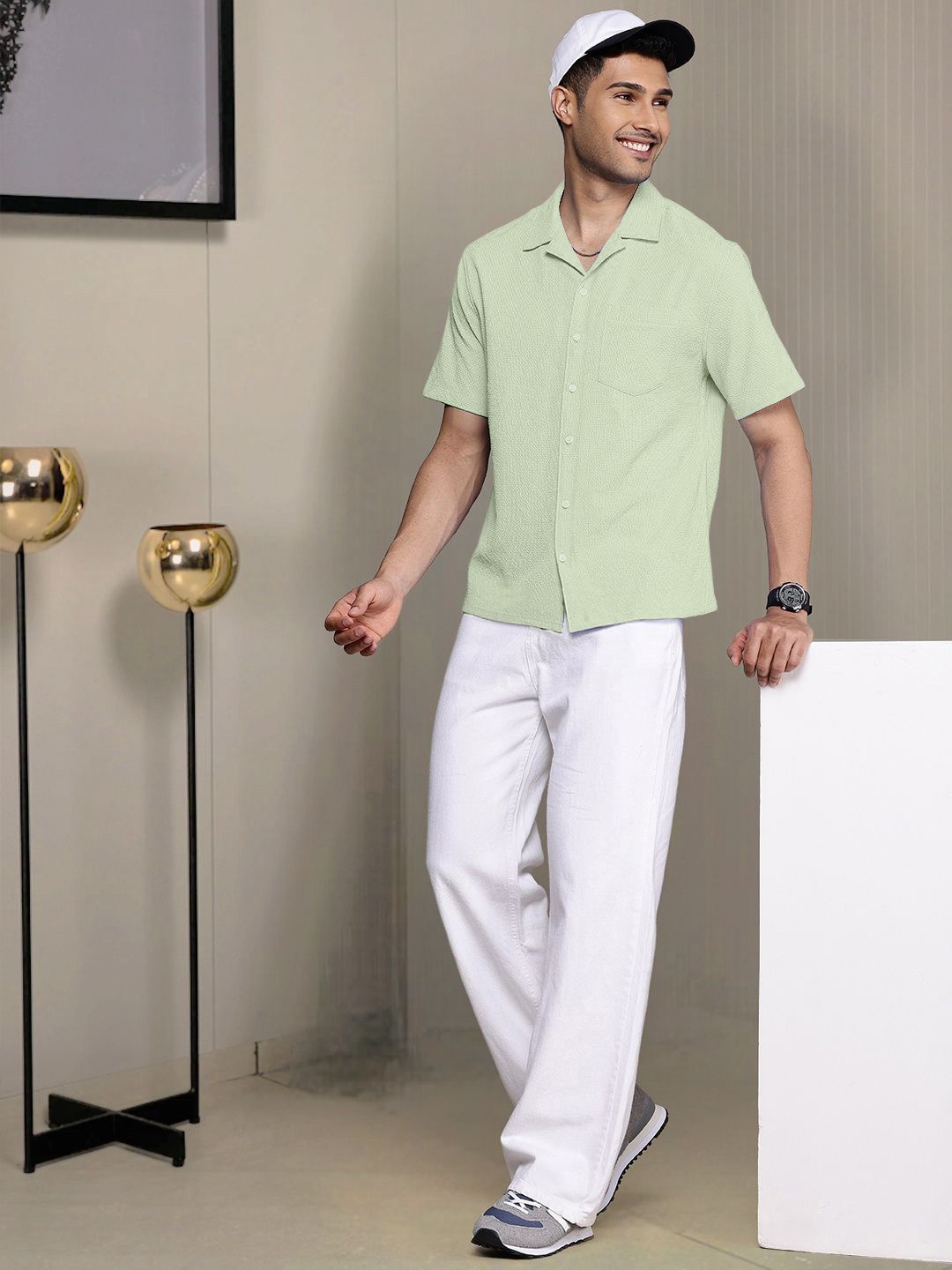 

Moda Rapido Men Standard Opaque Casual Shirt, Green
