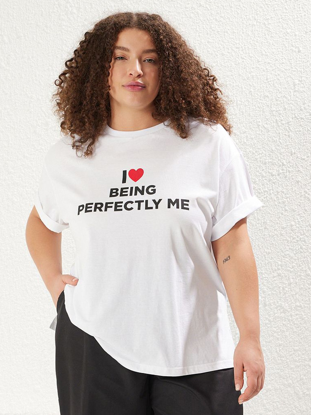 

Trendyol Women Typography Applique T-shirt, Na