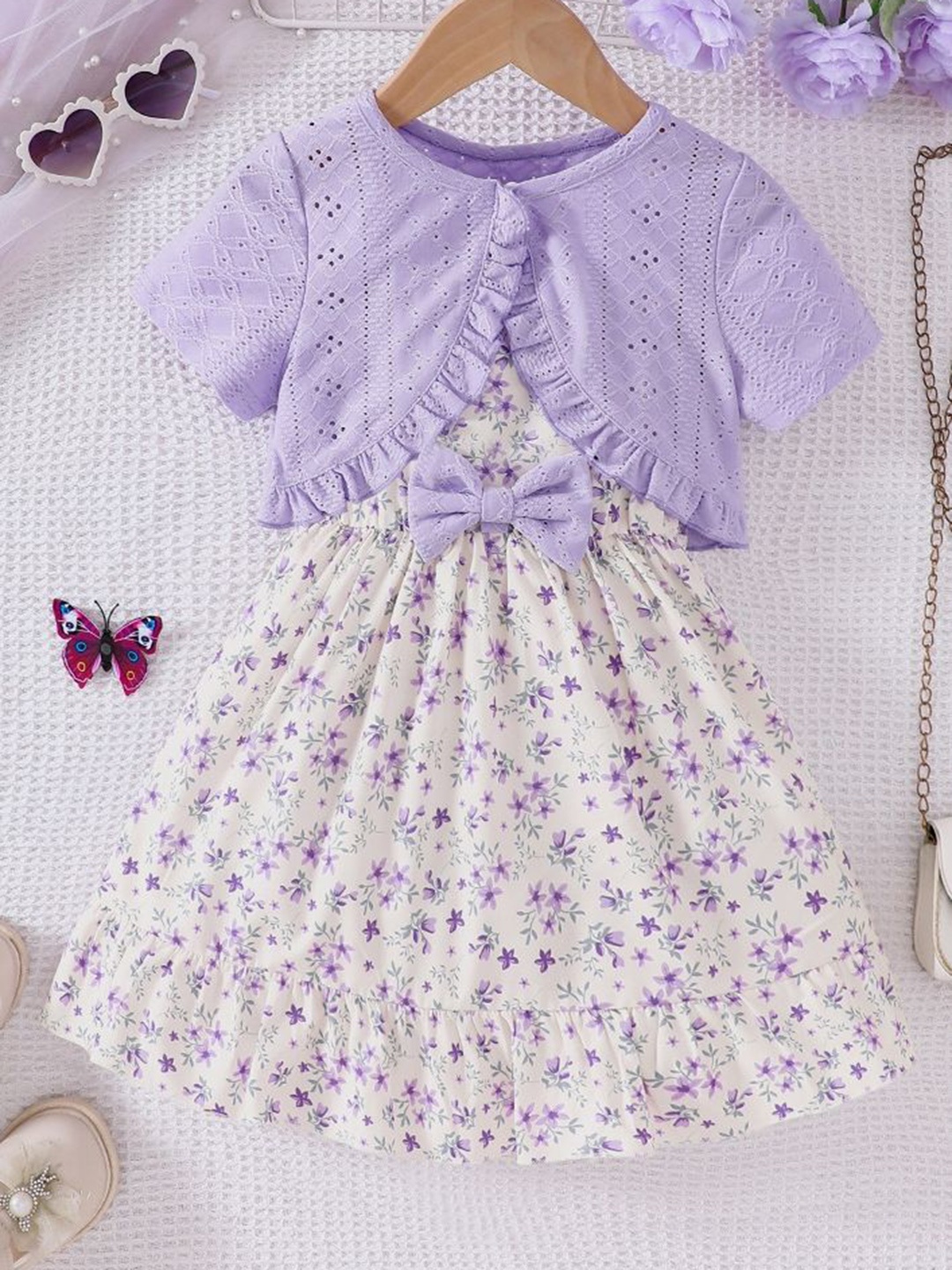 

LULU & SKY Girls Top with Skirt, Purple