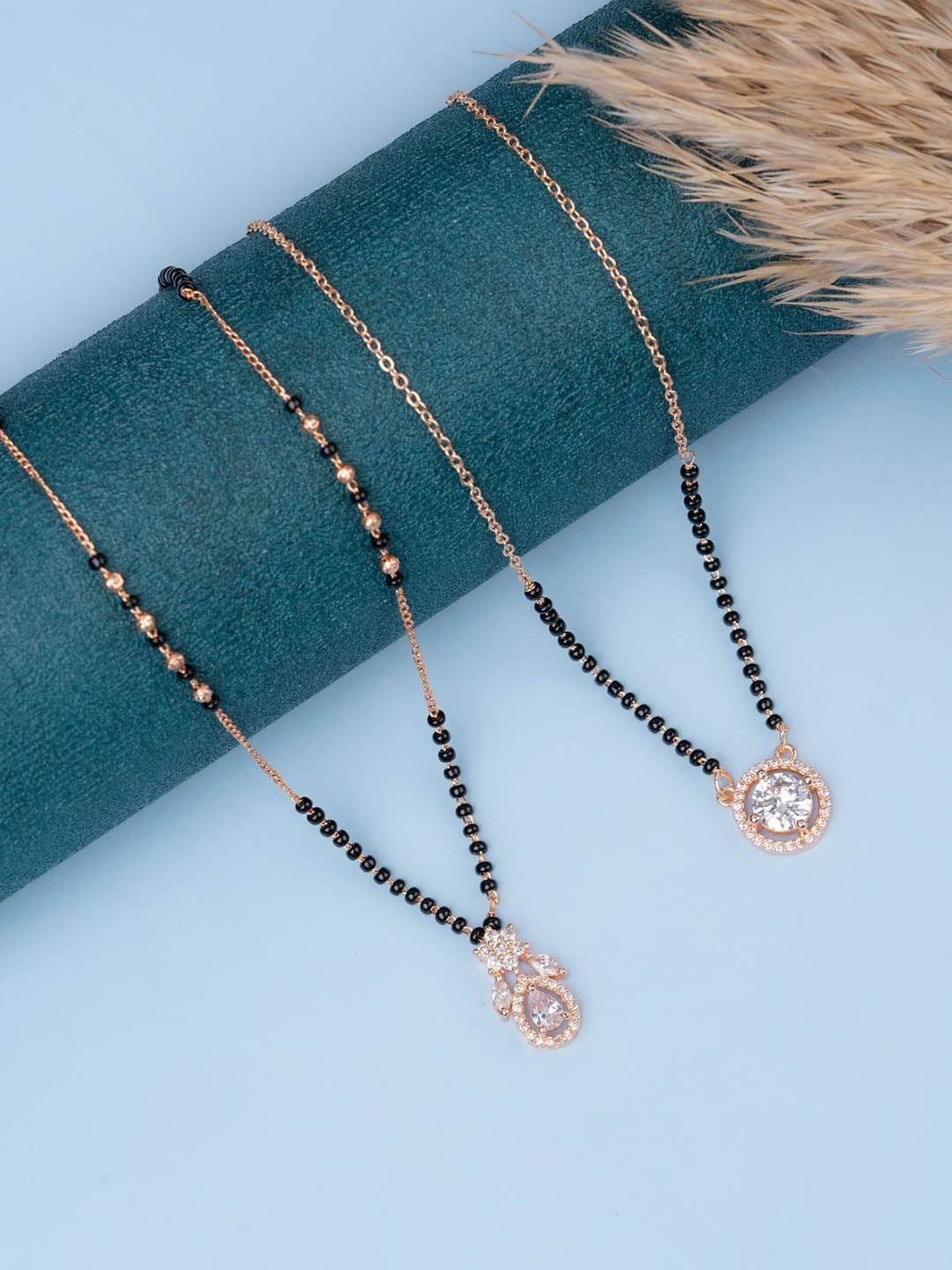

Zeraki Jewels Artificial Stones and Beads Mangalsutra, Rose gold