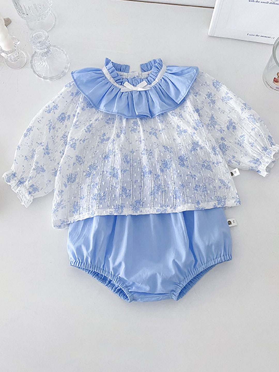 

LULU & SKY Girls Printed Top with Shorts, Blue