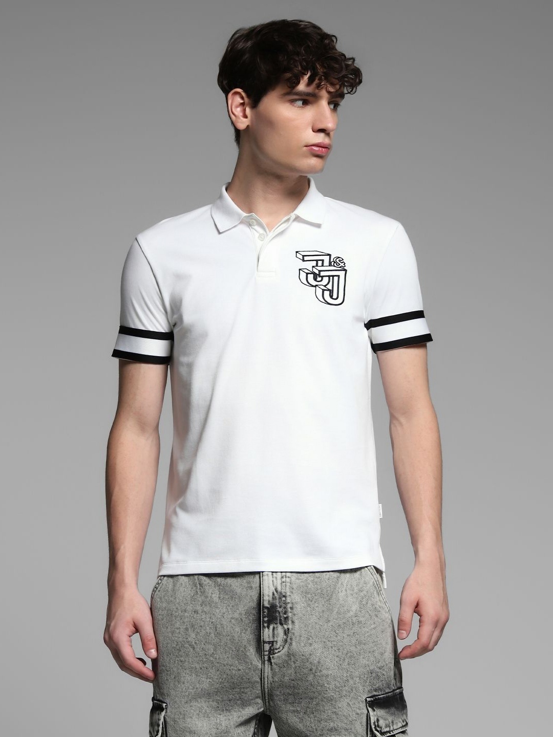 

Jack & Jones Men Polo Collar T-shirt, White