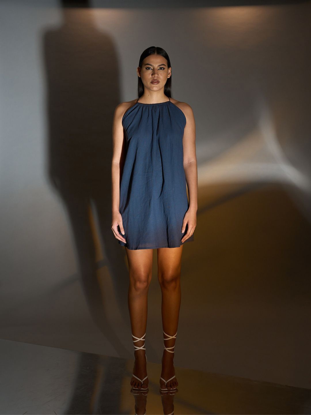 

SPELL BY SMOKESHOW Linen A-Line Dress, Blue