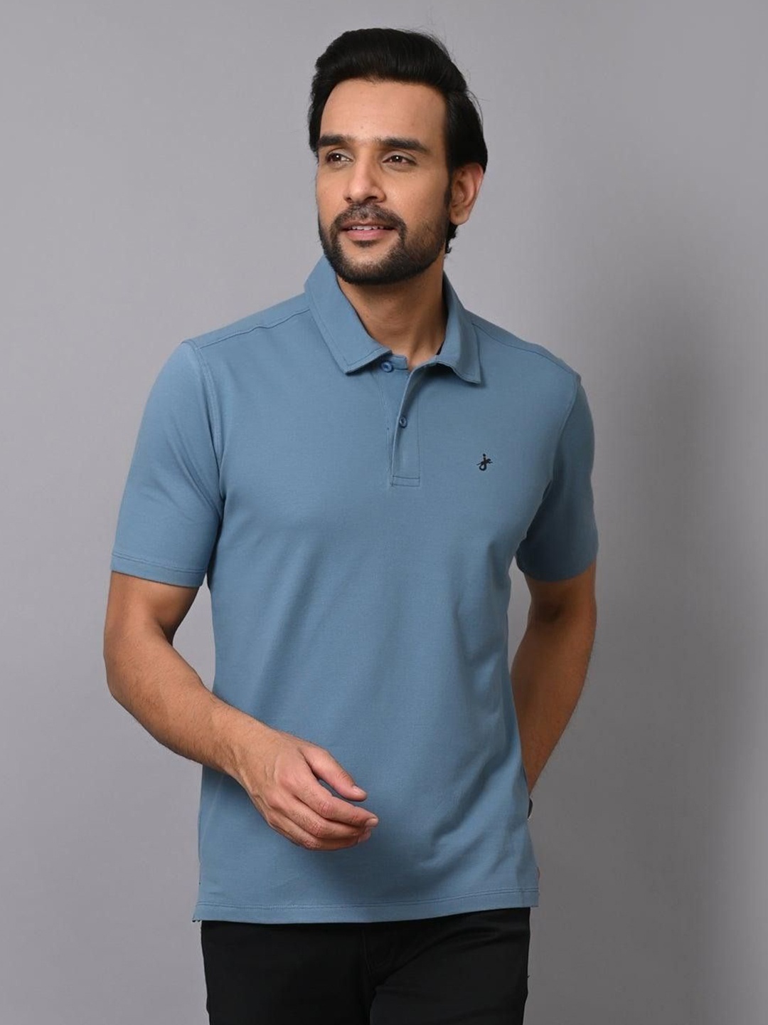 

JAGURO Men Polo Collar Pockets T-shirt, Teal