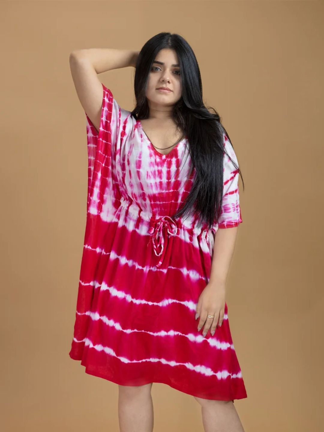 

Veeralda Tie and Dye Kaftan Dress, Red