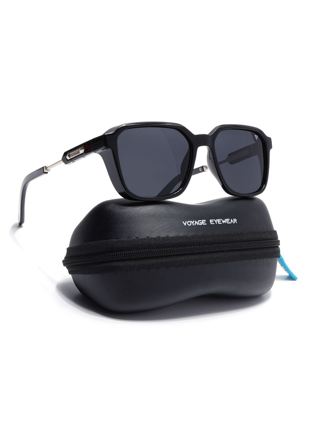 

Voyage Unisex Wayfarer Sunglasses with Polarised and UV Protected Lens, Black