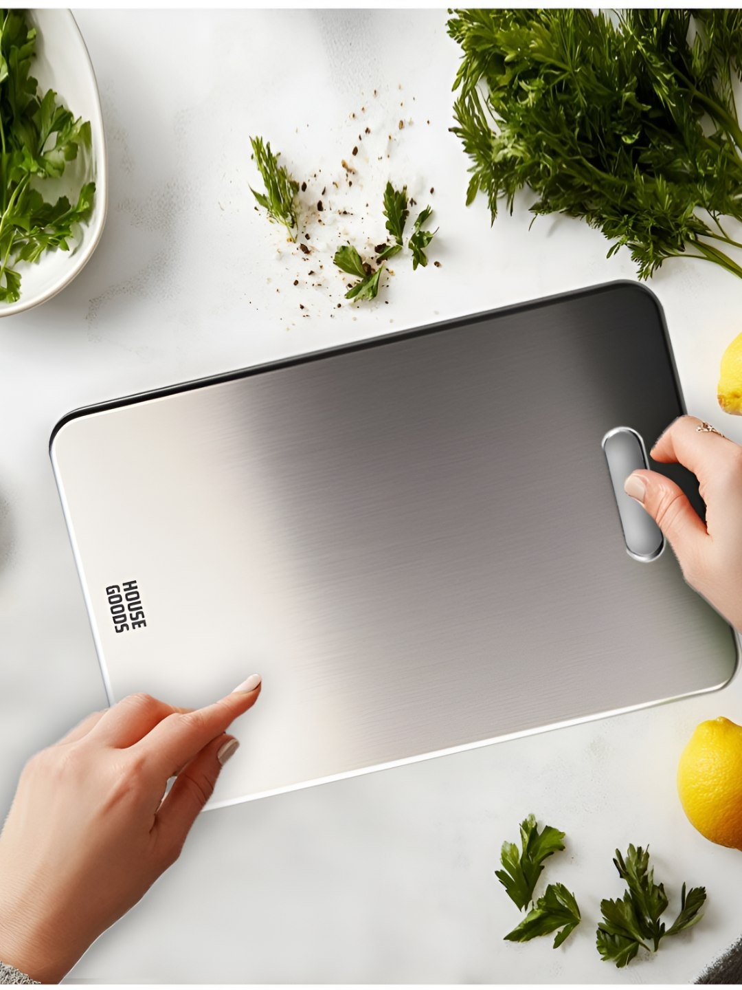 

HOUSEGOODS Silver-Toned 2025 Stainless Steel Chopping Board