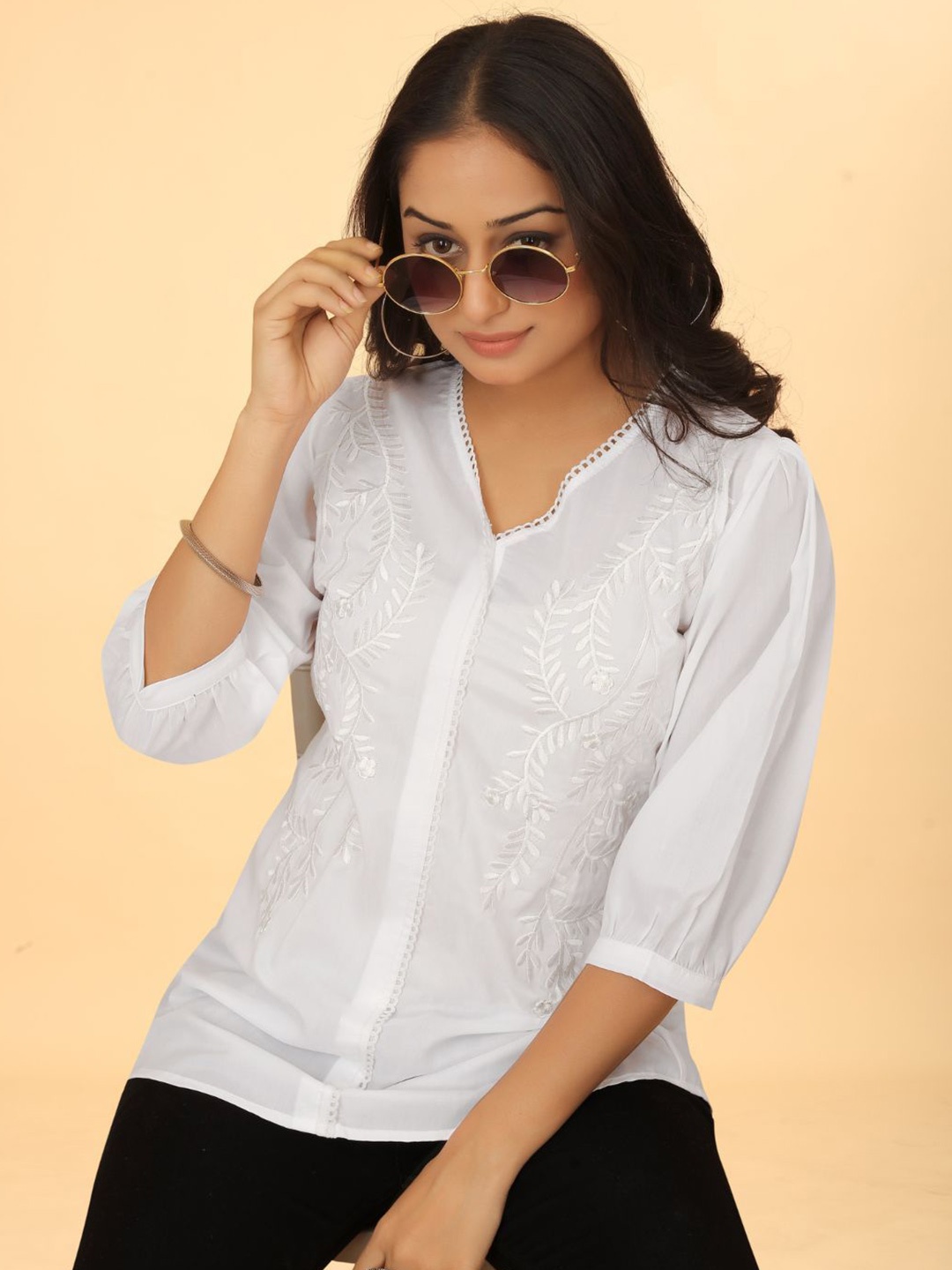 

Kesudi Embroidered Tunic, White