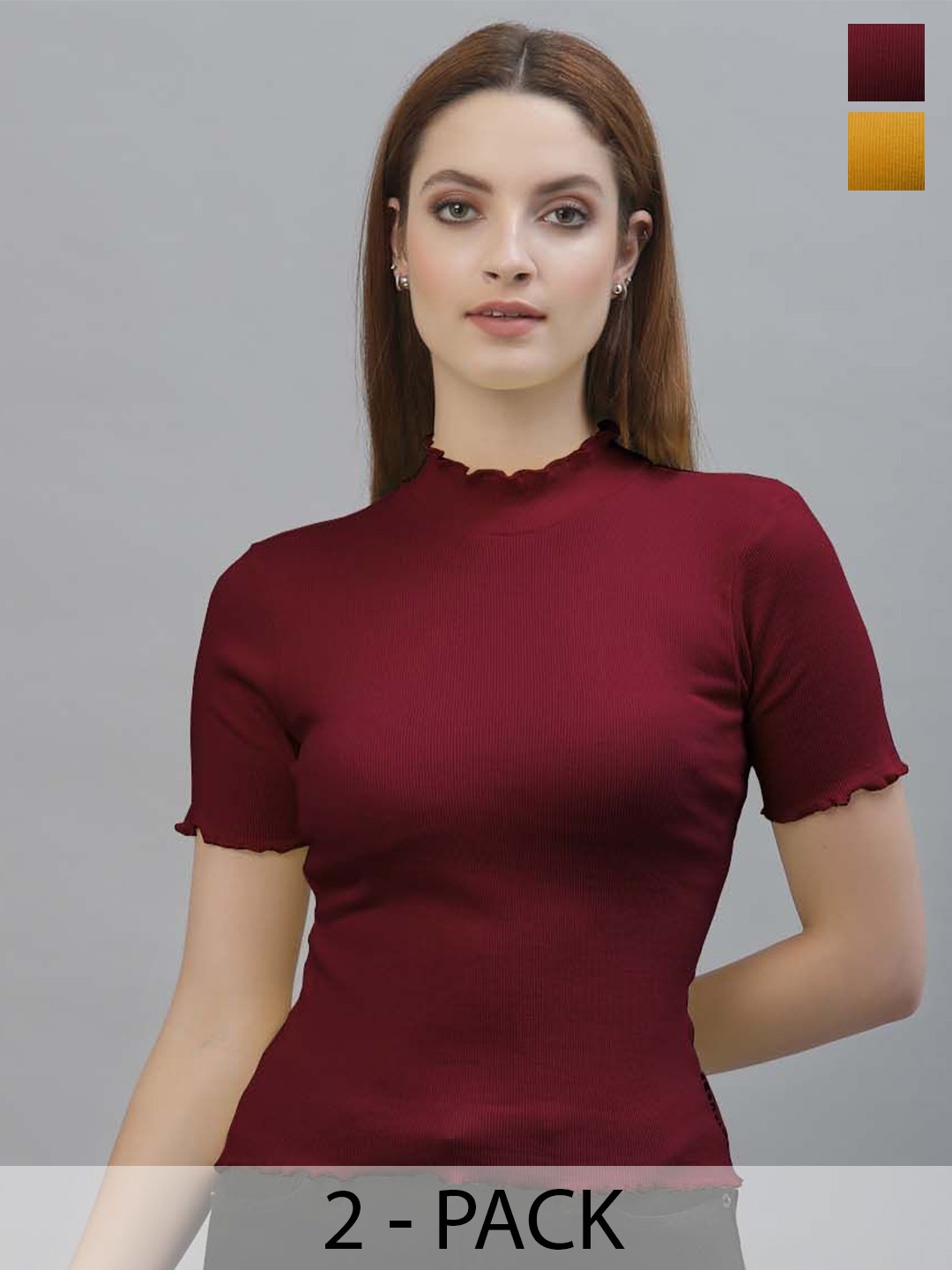 

Friskers Cotton Crop Top, Maroon