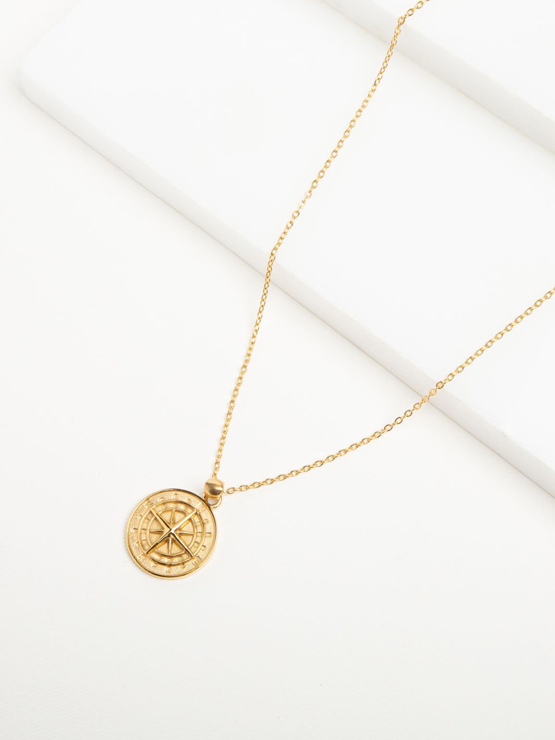

WHITE LIES Gold-Plated Circular Pendant With Chain