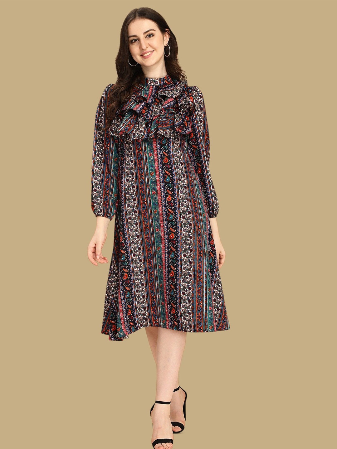 

Chemistry Print Crepe Fit & Flare Dress, Multi