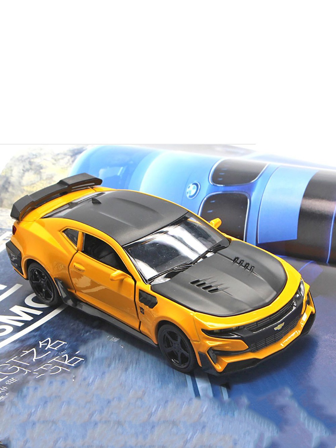 

DEZICON 1:32 Chevi Camro Pull Back Car, Yellow