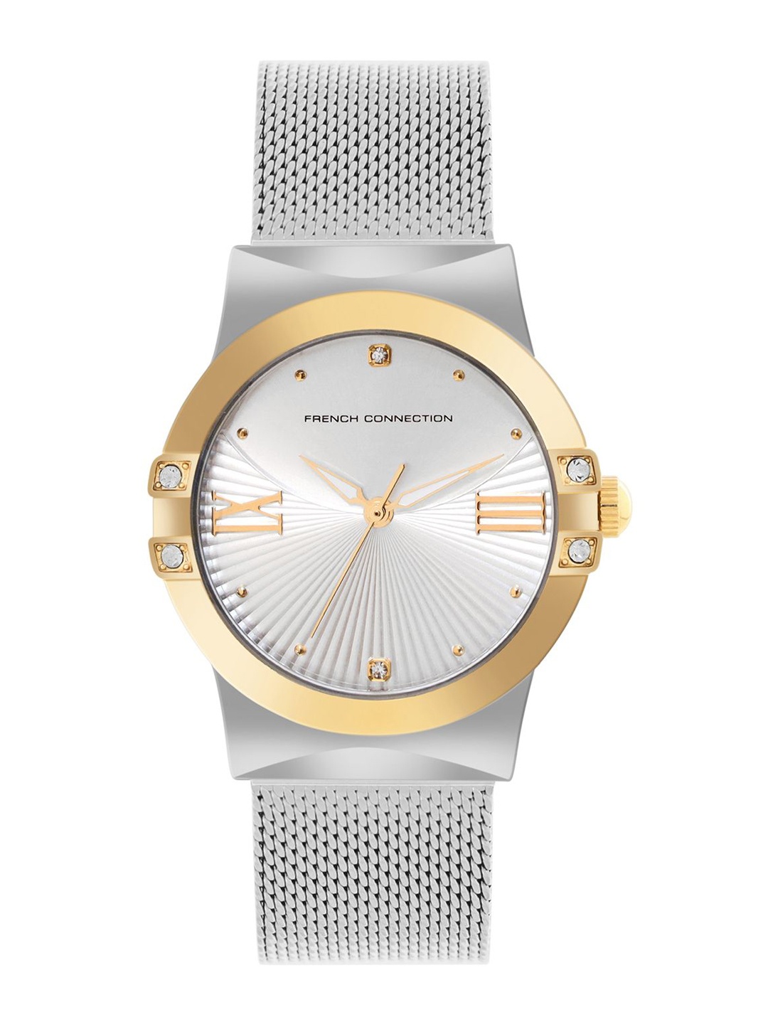 

French Connection Women Dial & Stainless Steel Bracelet Style Straps Analogue Watch FCU1SM, Silver