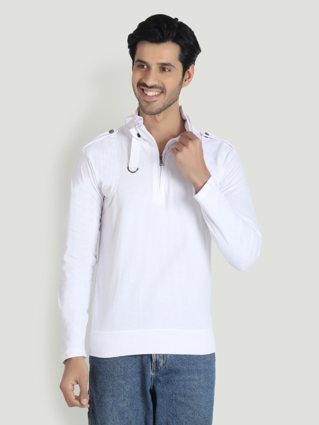 

Black Collection Men High Neck T-shirt, White