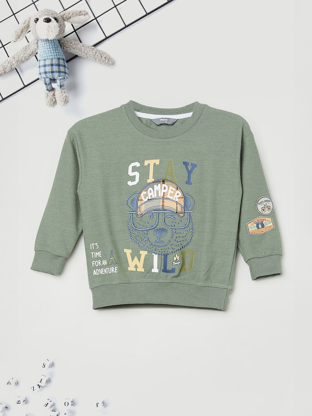 

max Boys Printed Sweatshirt, Blue