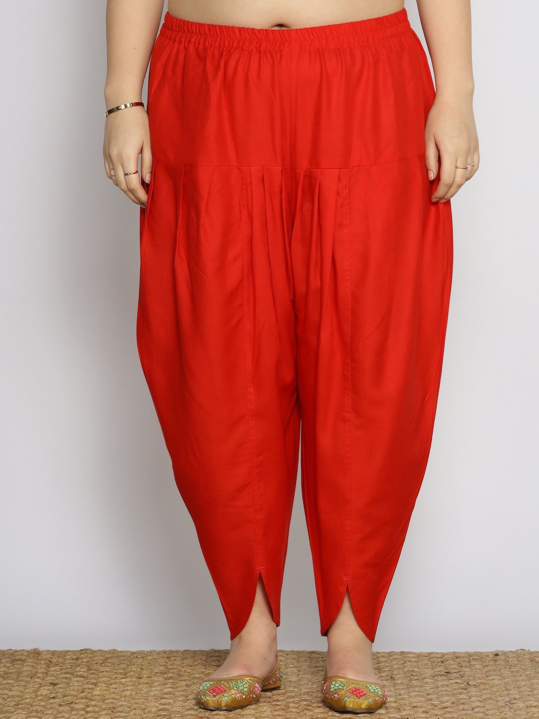 

LetsDressUp Women Loose Fit Viscose Rayon Salwar, Red