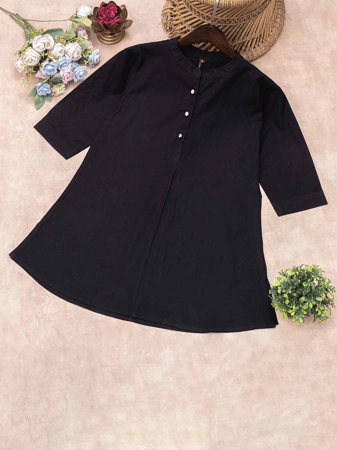

SWAMI STUDIO Khadi Kurti, Black