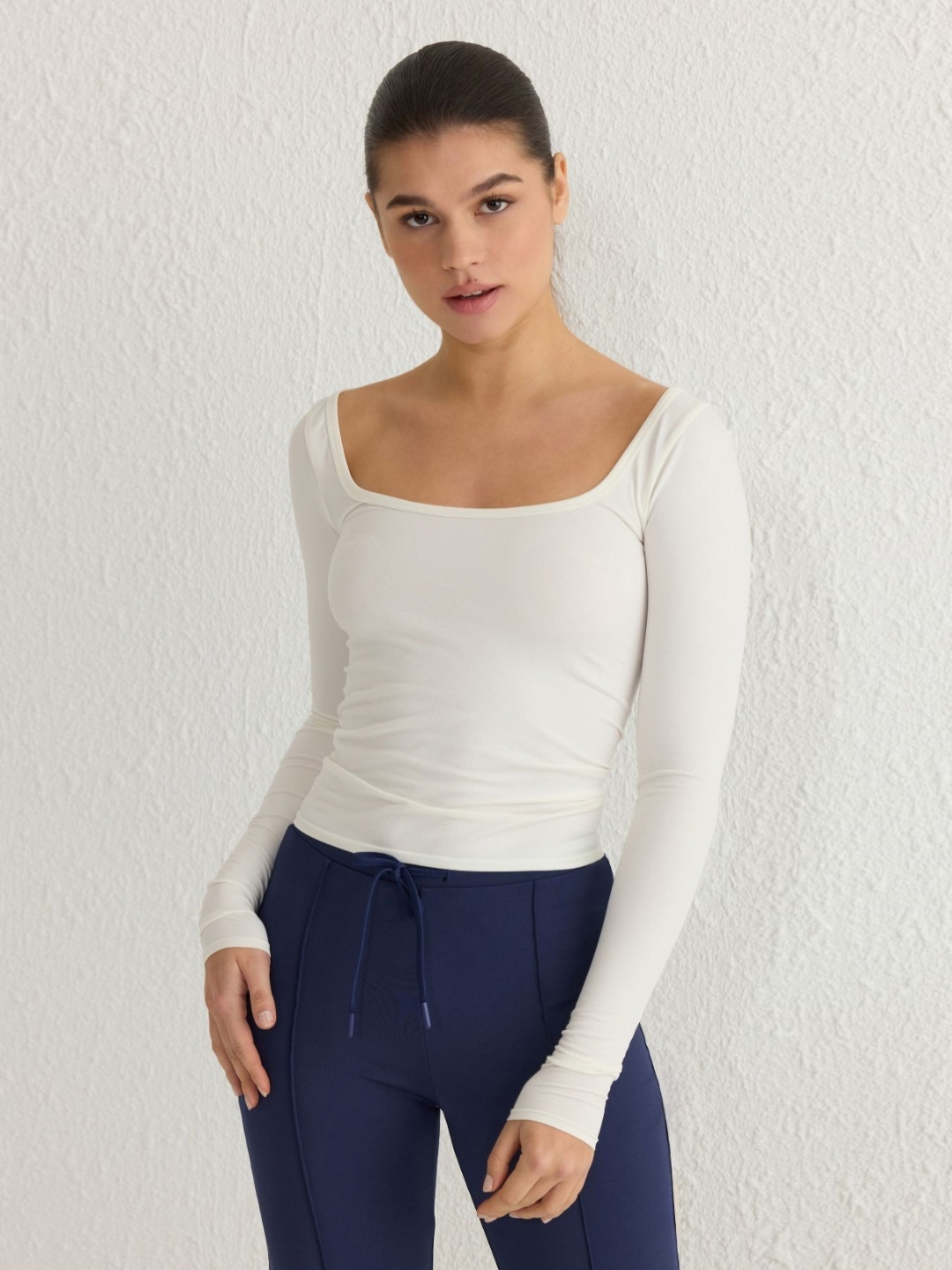 

Trendyol Women Striped Raw Edge T-shirt, Na