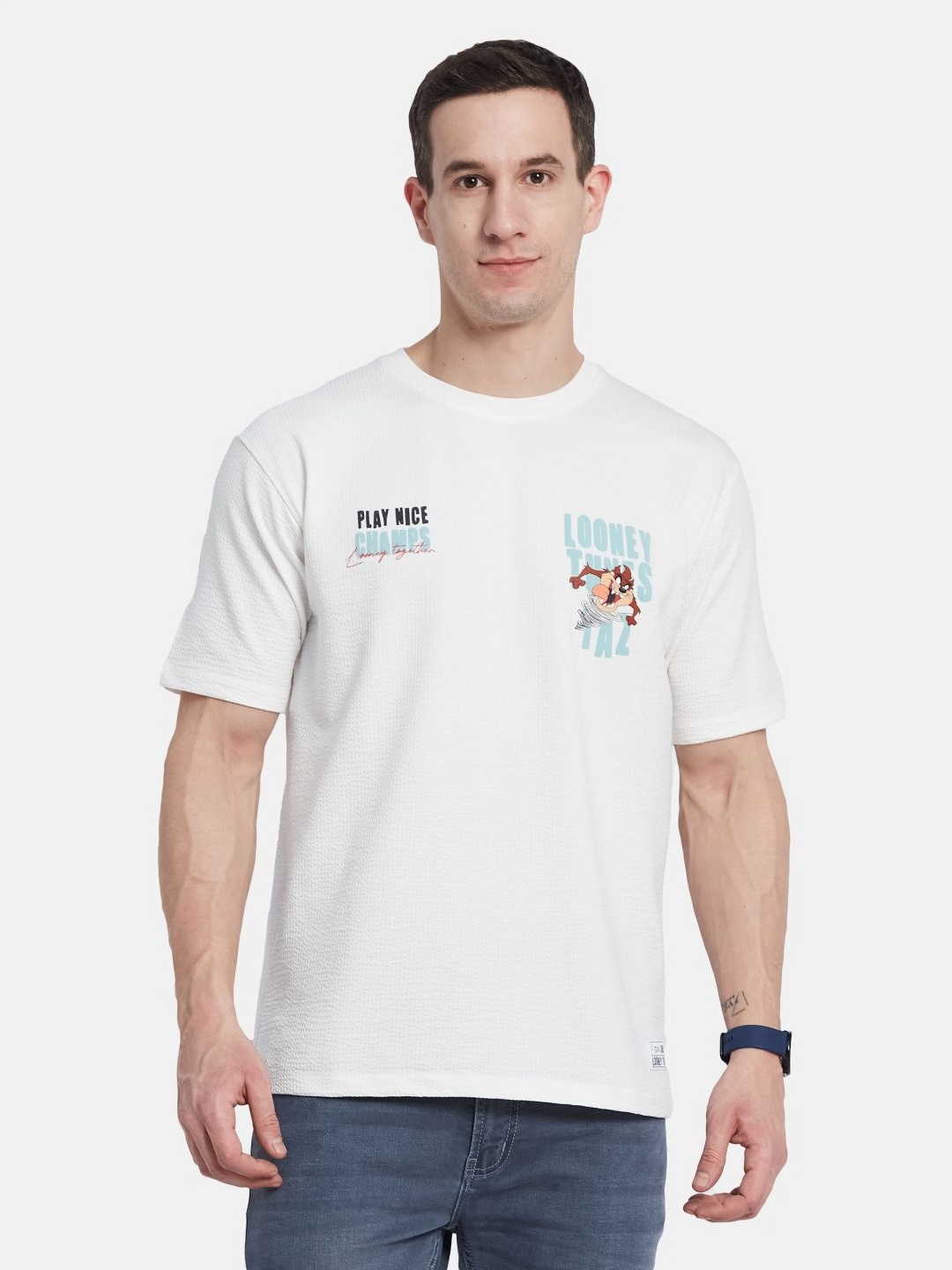 

Octave Men Printed T-shirt, White