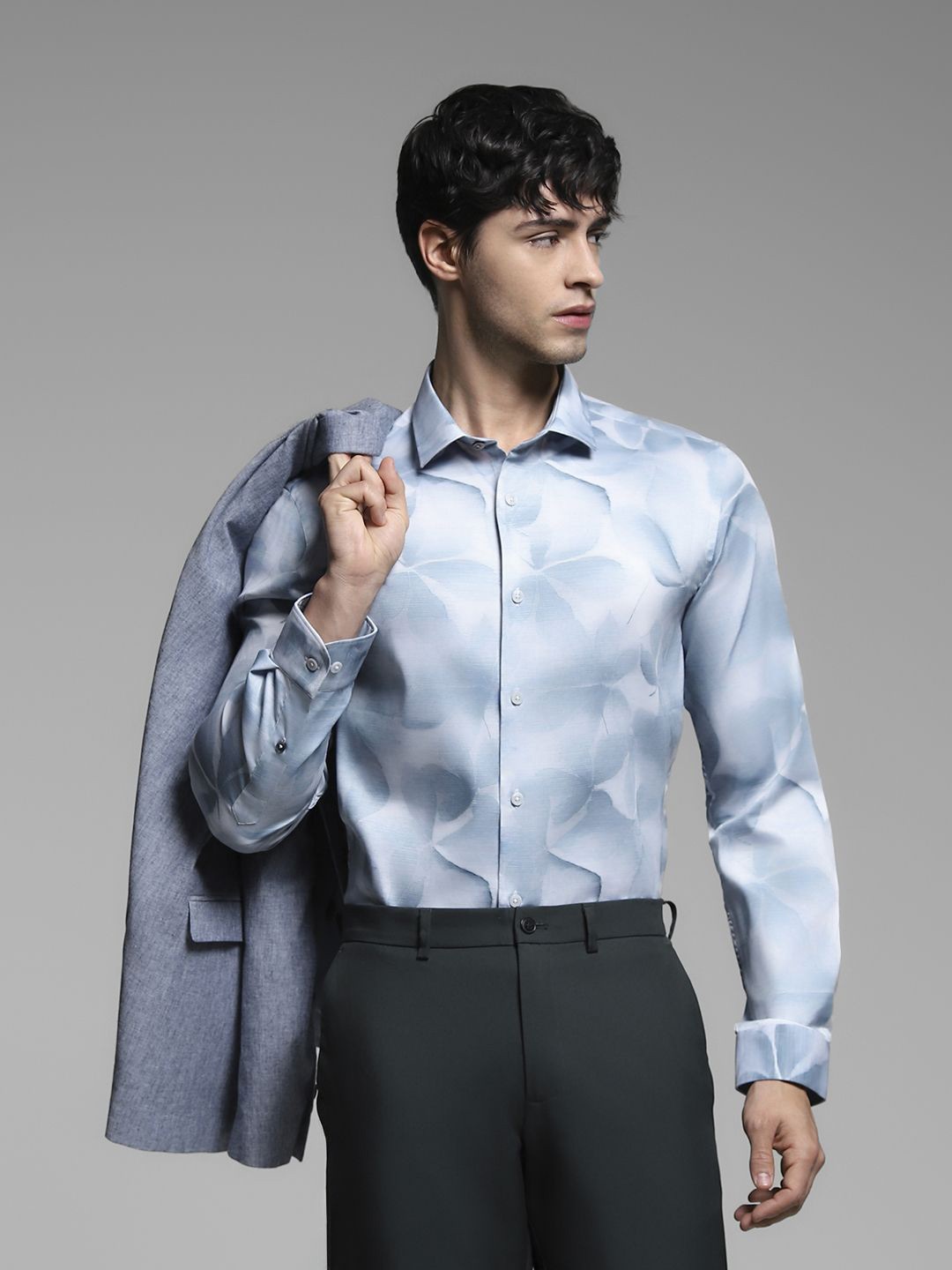 

Jack & Jones Men Slim Fit Opaque Printed Casual Shirt, Blue