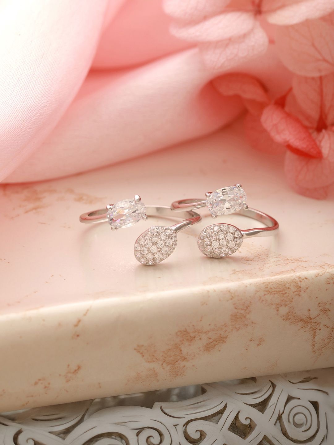

SARAF SILVERETZ Silver-Plated Toe Rings