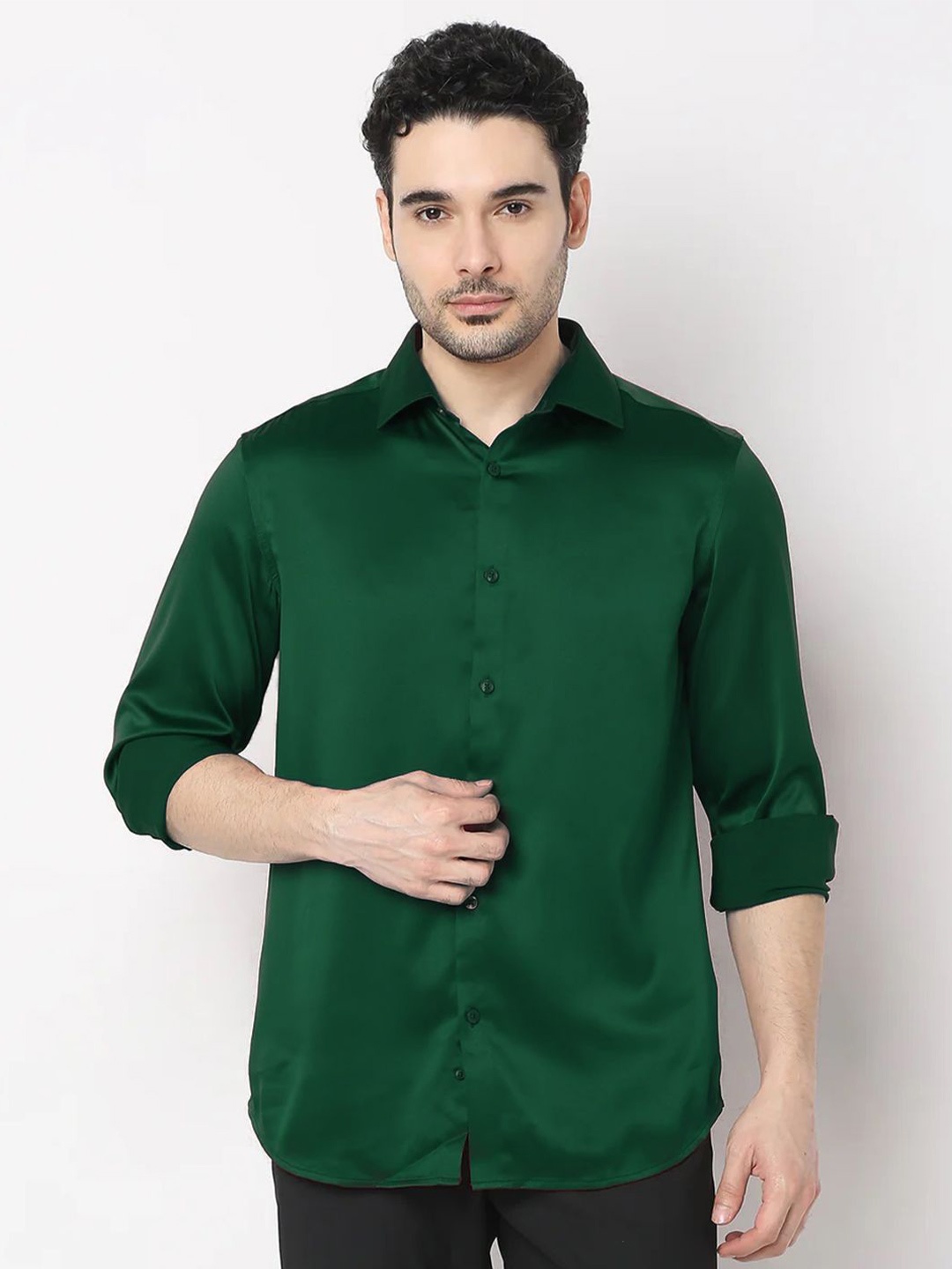 

SOLSTICE Men Comfort Opaque Party Shirt, Green