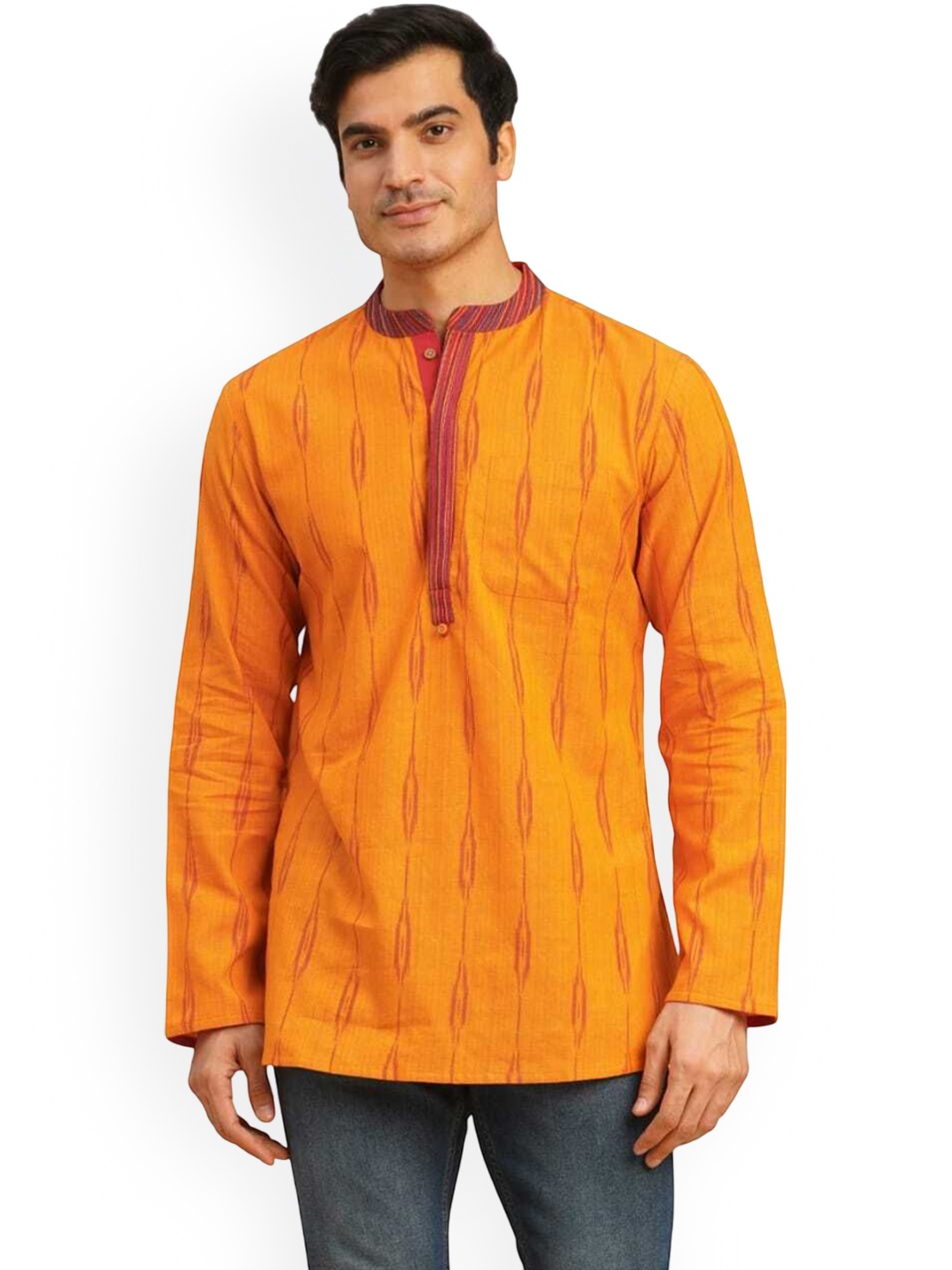 

Arch element Men Mirror Work Kurta, Yellow