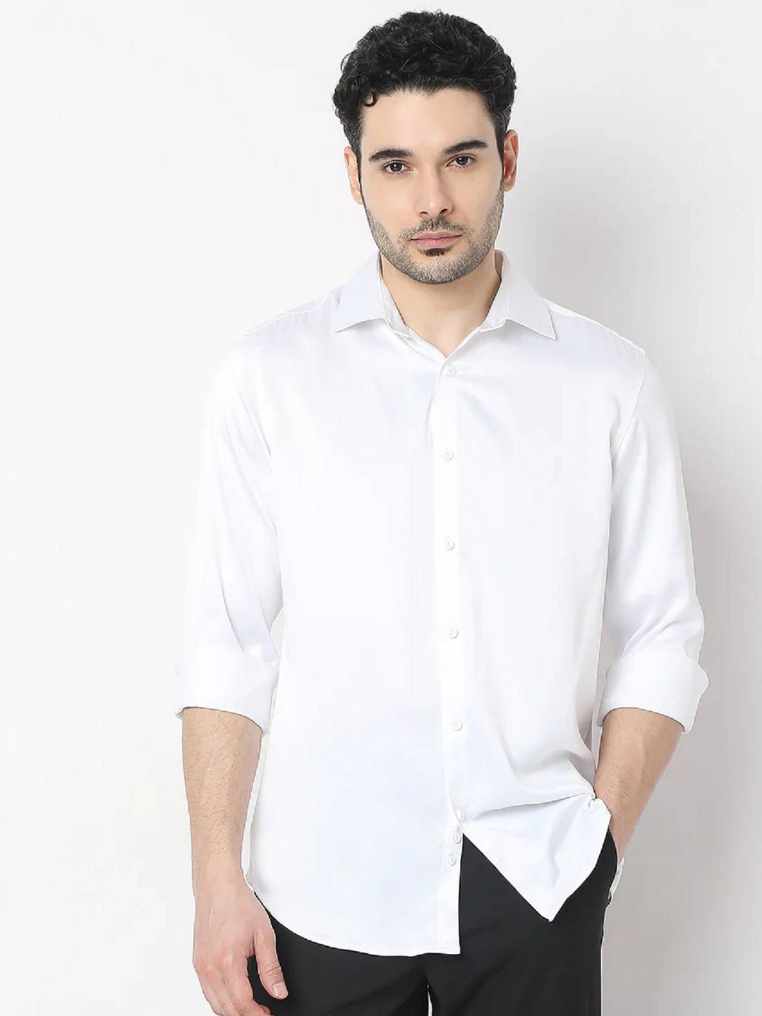 

SOLSTICE Men Comfort Opaque Party Shirt, White