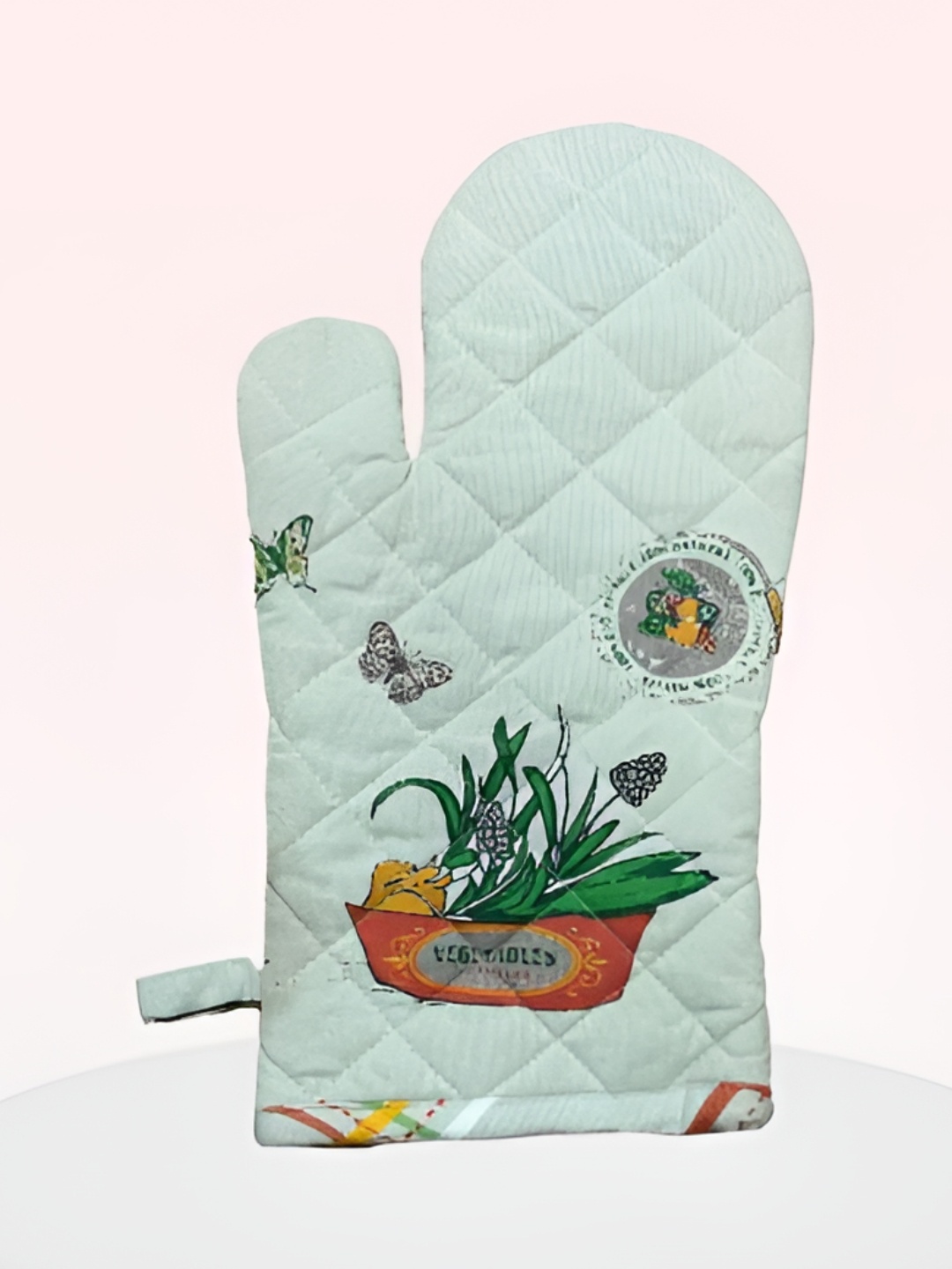 

SAJAVAT White & Green Printed Pure Cotton Oven Glove