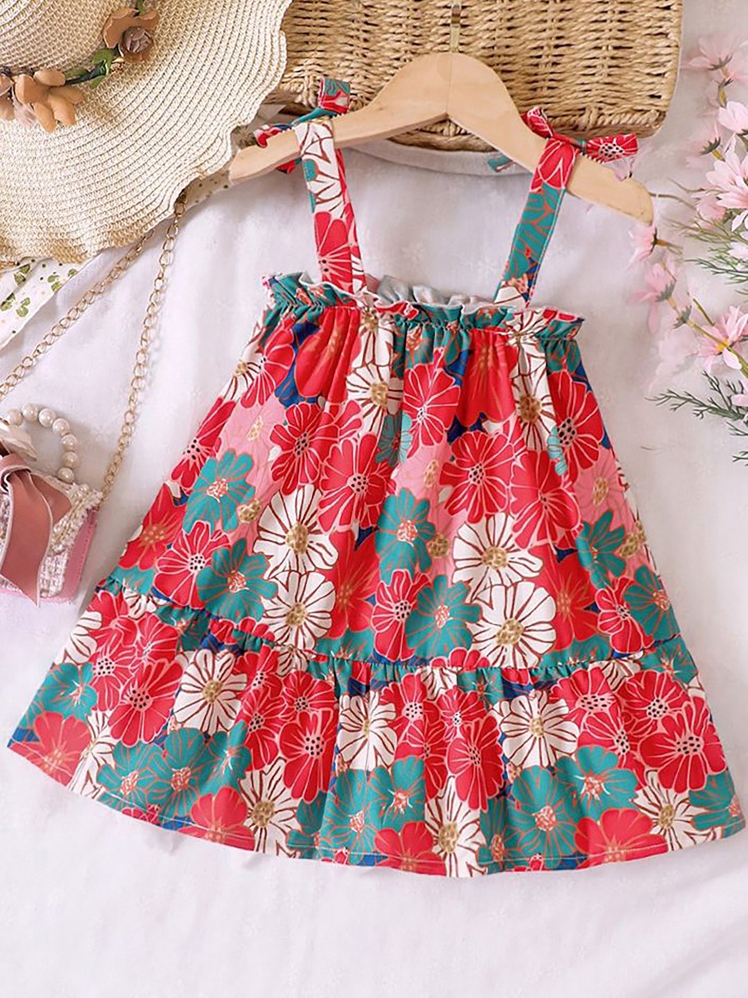 

LULU & SKY Floral Print A-Line Dress, Red