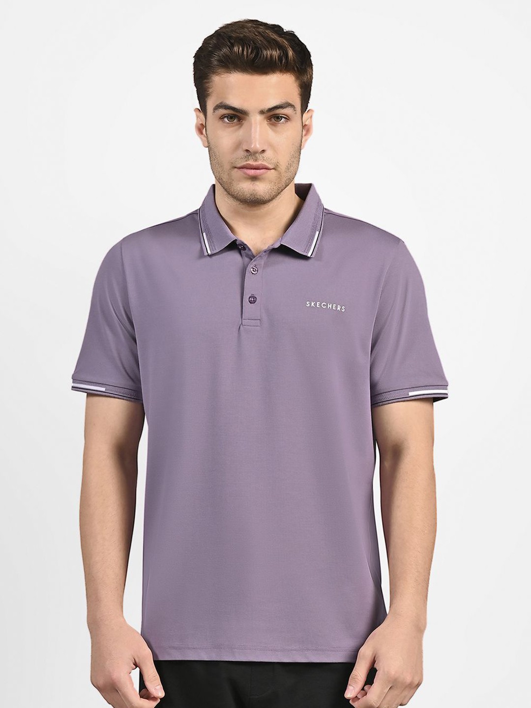

Skechers Men Tipping Polo T-Shirt, Purple