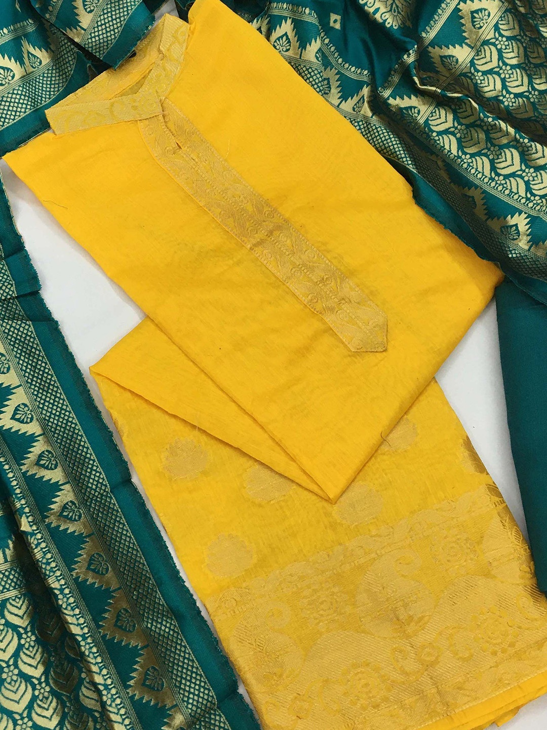 

SAINOOR Semi-Stitched Dress Material, Yellow